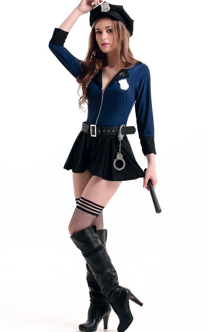 F1561 Sexy Police Woman Uniform Cop Dress